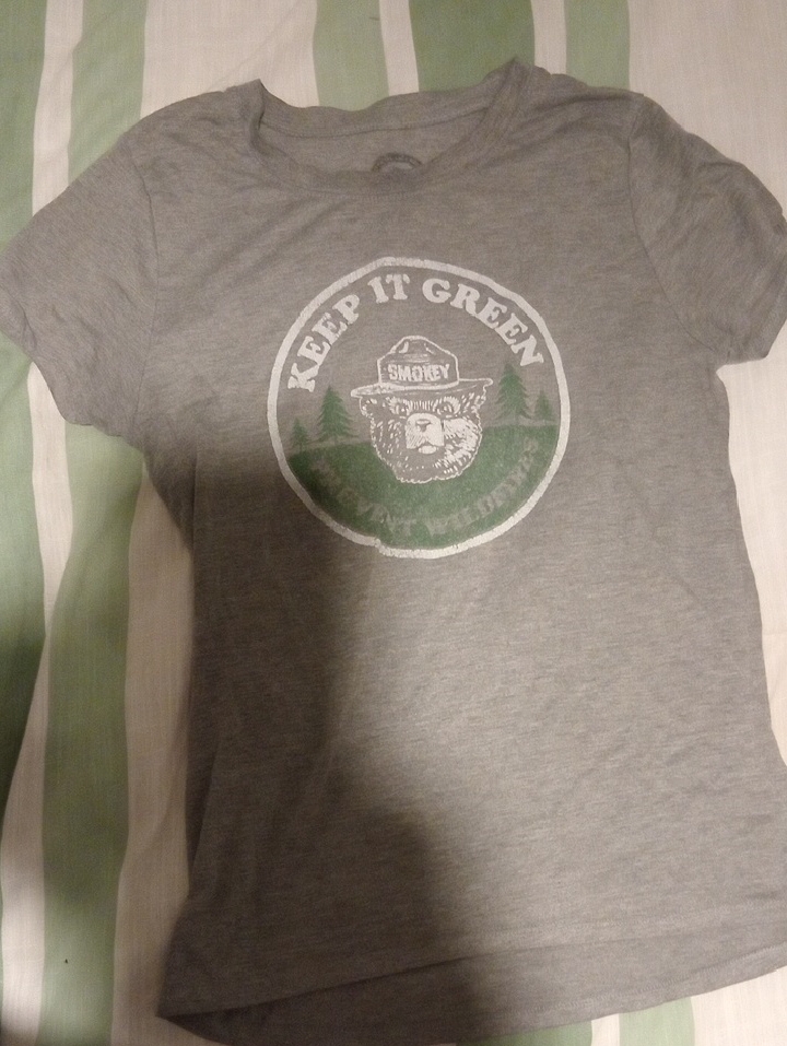 Smokey Bear 'Keep It Green' Short Sleeve Kids Tee - Gray